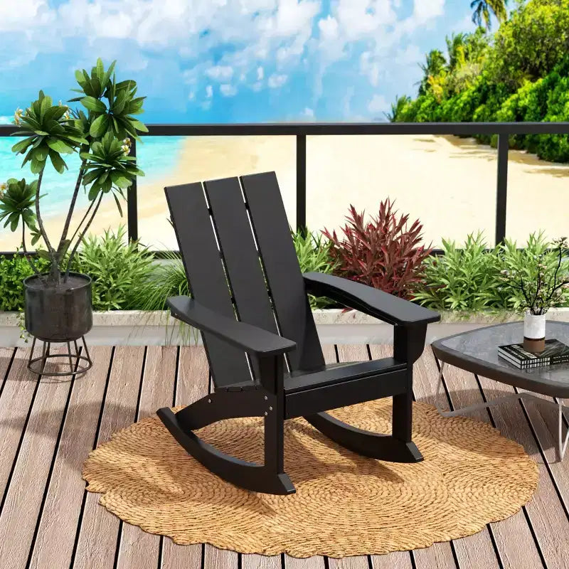 WestinTrends Ensemble de 5 fauteuils à bascule Adirondack modernes avec table d'appoint