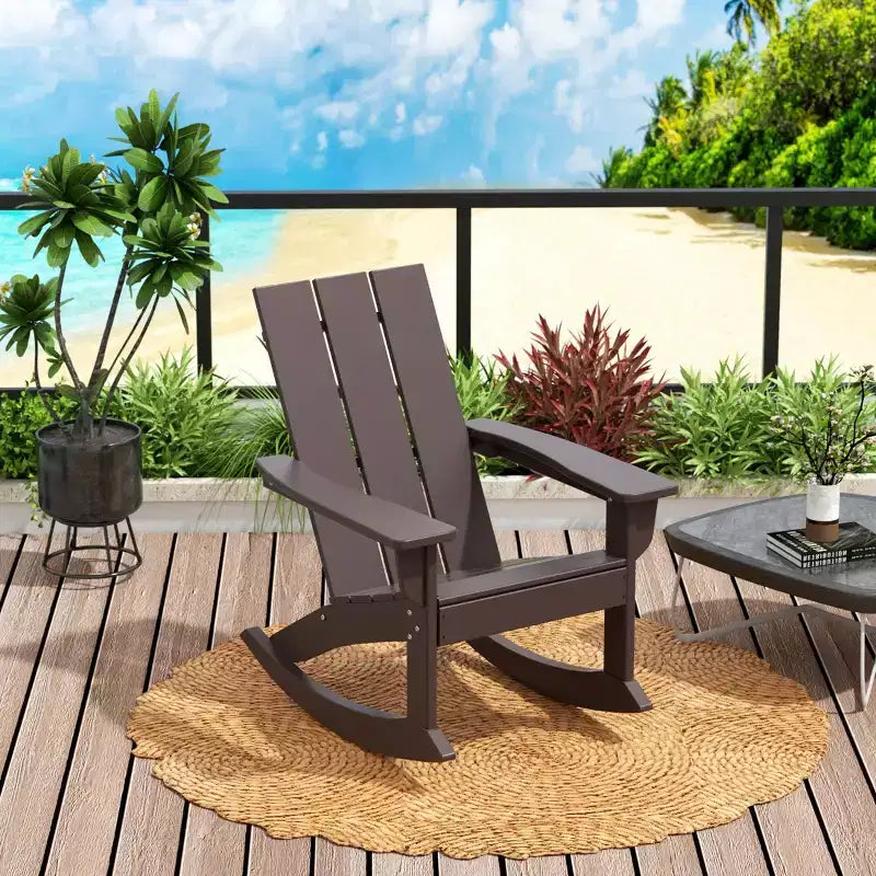 WestinTrends Ensemble de 5 fauteuils à bascule Adirondack modernes avec table d'appoint