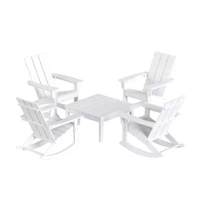 WestinTrends Set 5 Pezzi Moderno Sedia a Dondolo Adirondack da Esterno con Tavolino Laterale