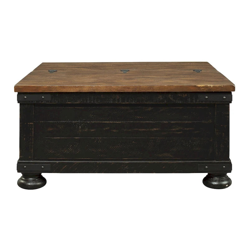 Tavolino da salotto Valebeck nero/marrone casual con piano sollevabile - 36 L x 36 P x 18 A