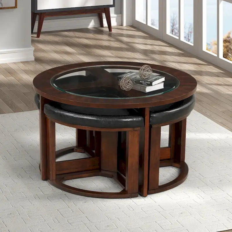 Tavolo e sedie in legno massello Kavanur Copper Grove