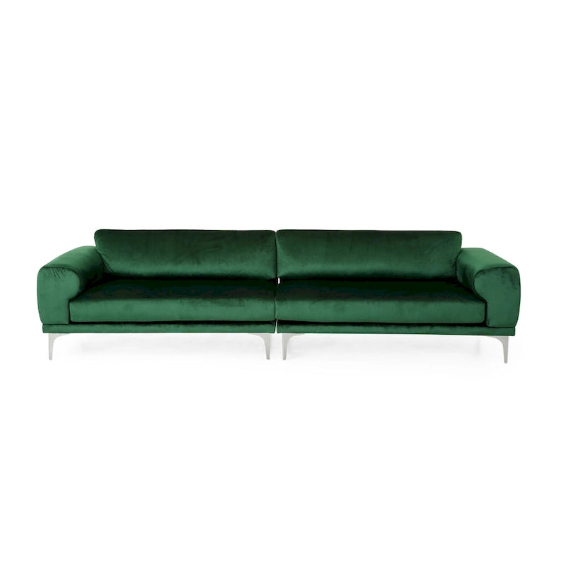 Divano a 4 posti in velluto Croydon Modern Glam di Christopher Knight Home