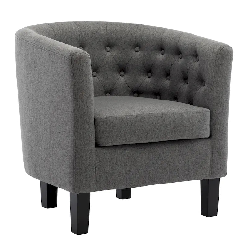 Fauteuil Club Rembourré en Tissu Tufté Corvus Oxonia