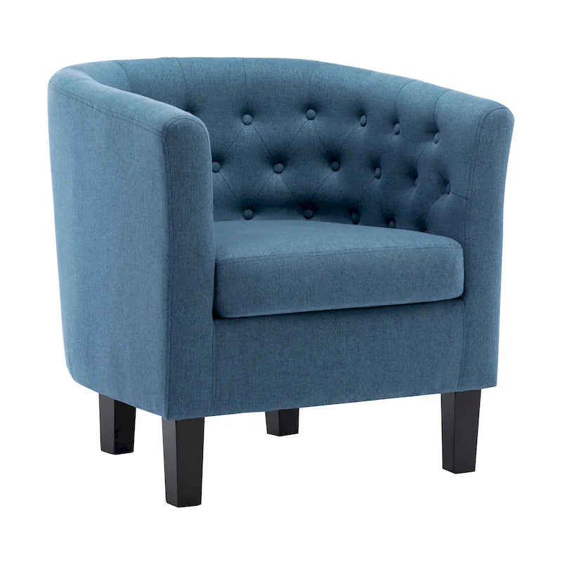 Fauteuil Club Rembourré en Tissu Tufté Corvus Oxonia