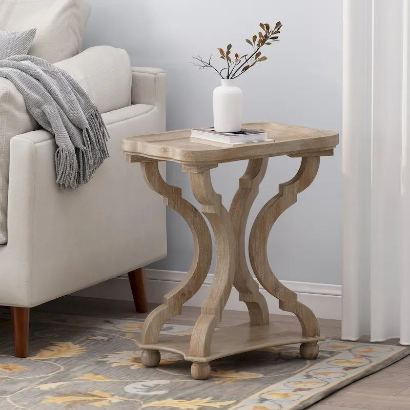 Tavolino con accenti campestri francesi Ouray con piano rettangolare di Christopher Knight Home