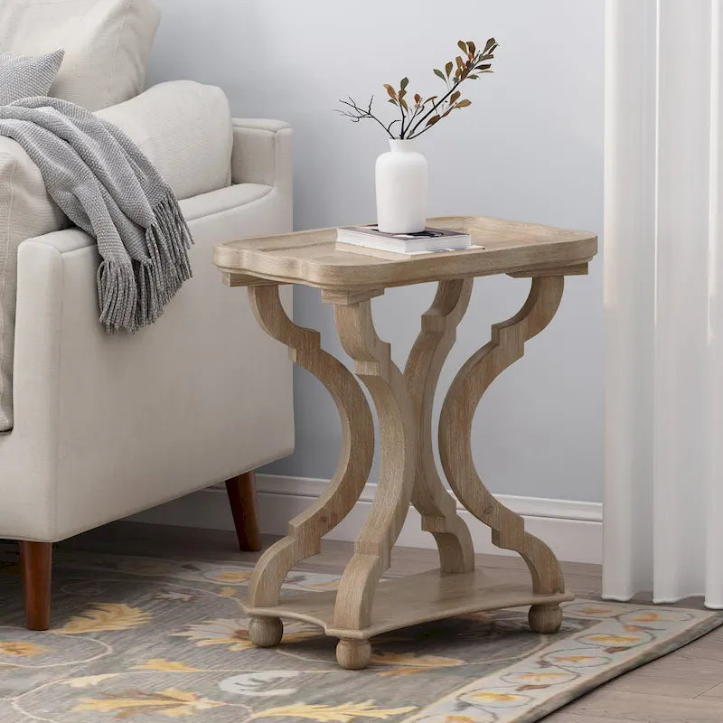 Tavolino con accenti campestri francesi Ouray con piano rettangolare di Christopher Knight Home