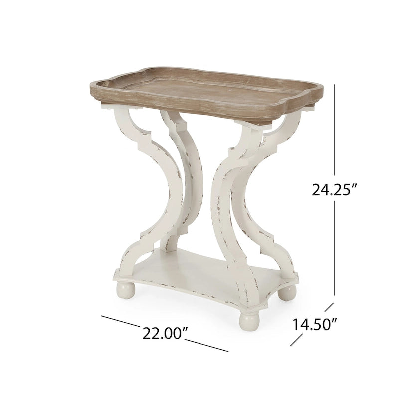 Tavolino con accenti campestri francesi Ouray con piano rettangolare di Christopher Knight Home