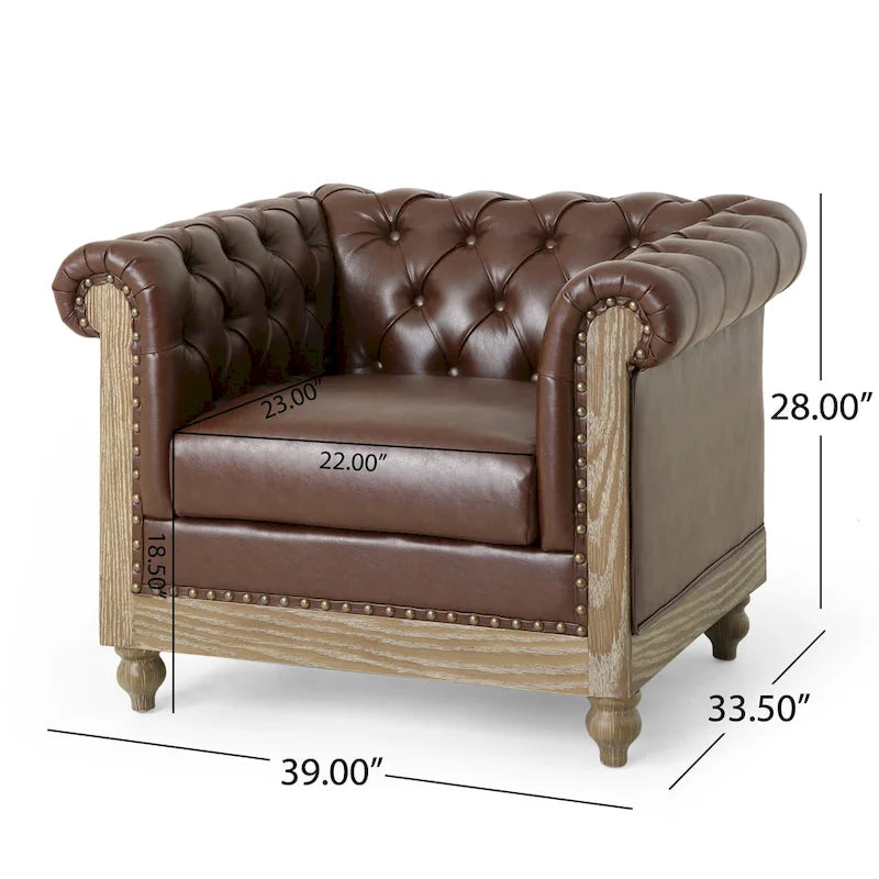 Poltrona Club Chesterfield Castalia di Christopher Knight Home - 39.00 L x 33.50 P x 28.00 A