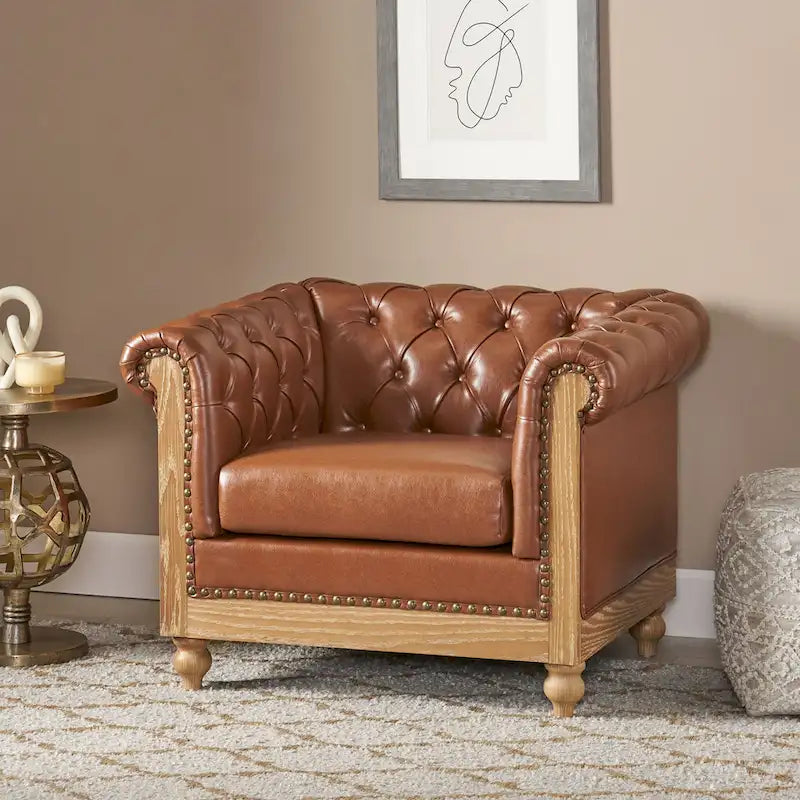 Poltrona Club Chesterfield Castalia di Christopher Knight Home - 39.00 L x 33.50 P x 28.00 A