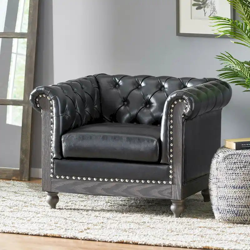 Poltrona Club Chesterfield Castalia di Christopher Knight Home - 39.00 L x 33.50 P x 28.00 A