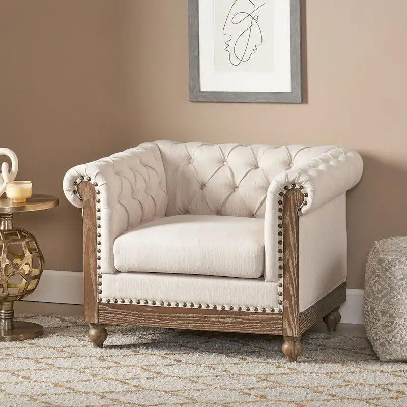 Poltrona Club Chesterfield Castalia di Christopher Knight Home - 39.00 L x 33.50 P x 28.00 A
