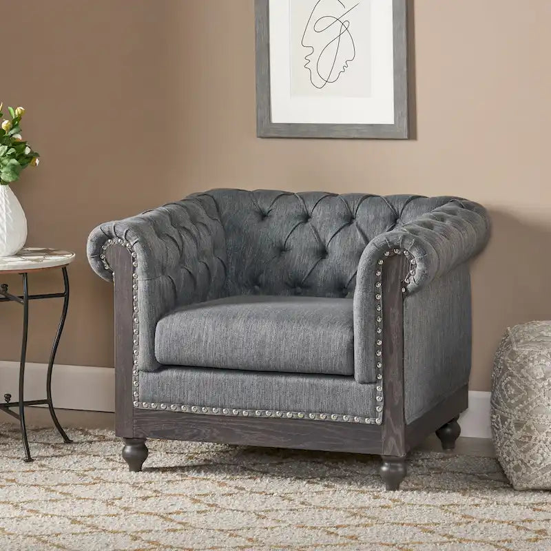 Poltrona Club Chesterfield Castalia di Christopher Knight Home - 39.00 L x 33.50 P x 28.00 A