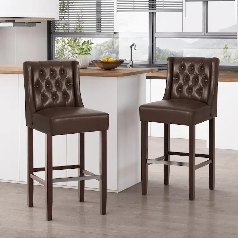 Sgabelli alti Bayliss Contemporary Wingback (set di 2) di Christopher Knight Home