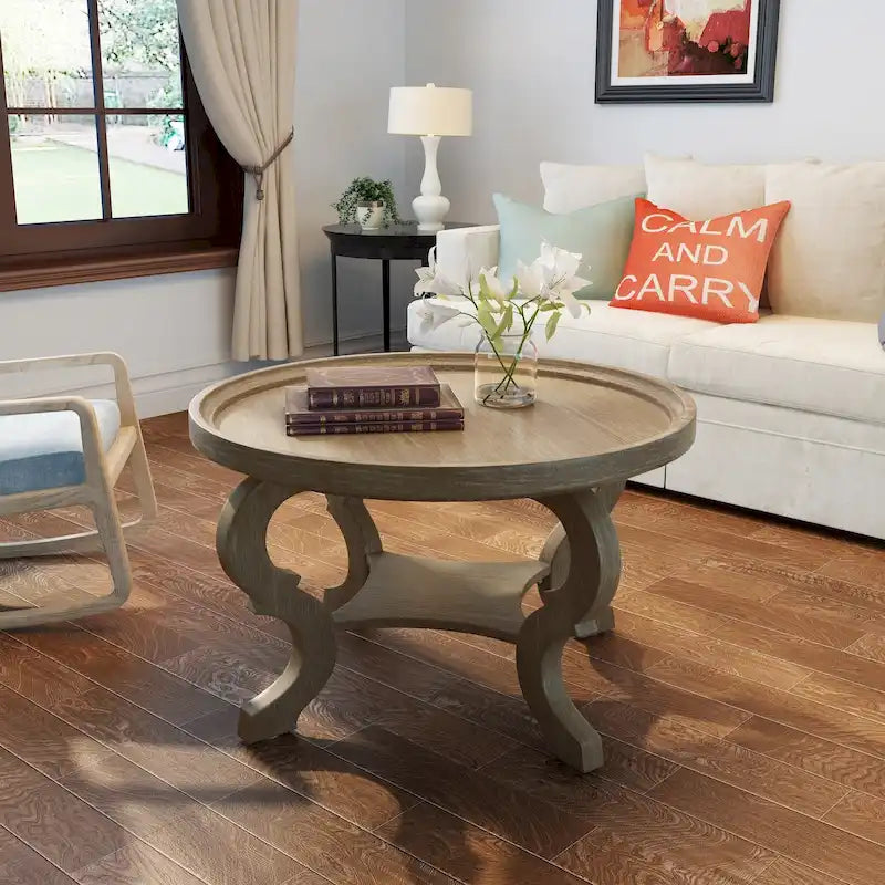 Tavolino da caffè rotondo in legno sintetico Althea di Christopher Knight Home