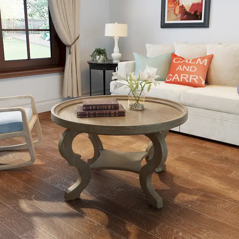 Tavolino da caffè rotondo in legno sintetico Althea di Christopher Knight Home