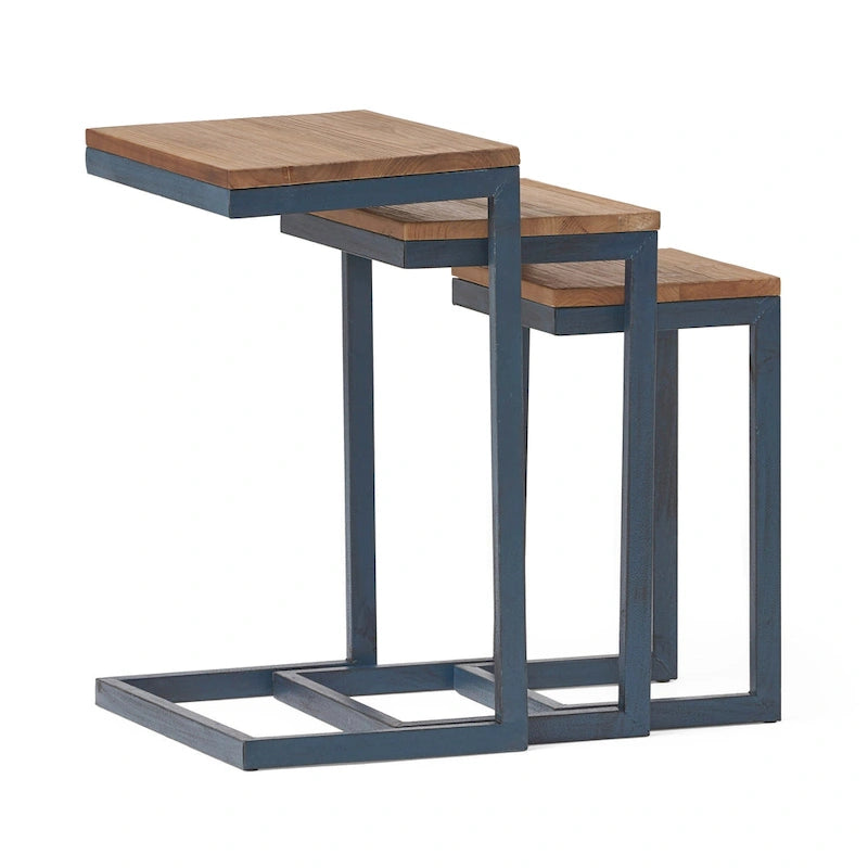 Tavolini Nido Darlah in Legno di Abete Industriale Moderno (Set di 3) di Christopher Knight Home