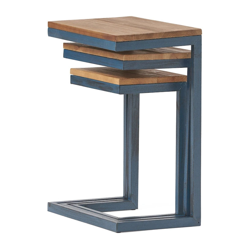 Tavolini Nido Darlah in Legno di Abete Industriale Moderno (Set di 3) di Christopher Knight Home