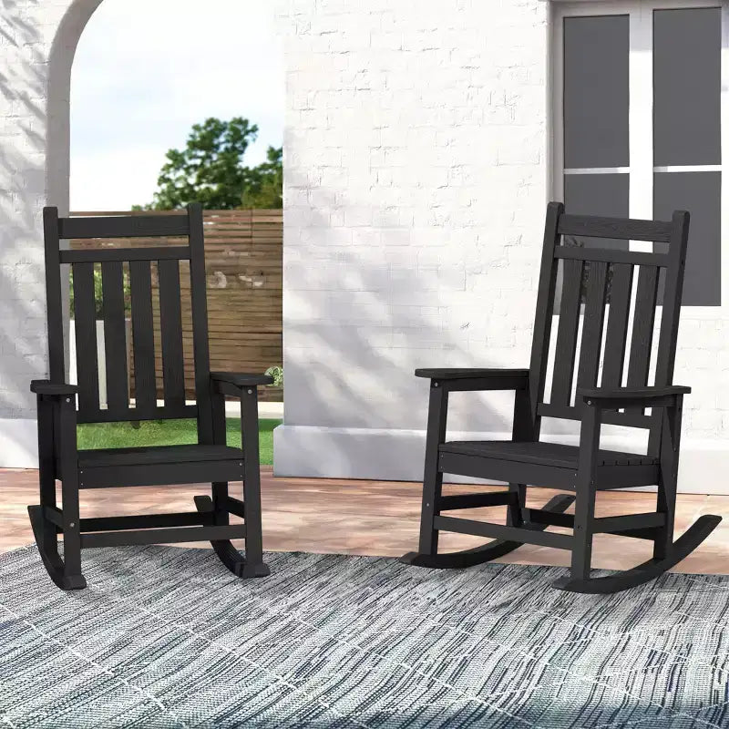 HYLEORY HDPE Poltrona a dondolo Adirondack moderna in resina