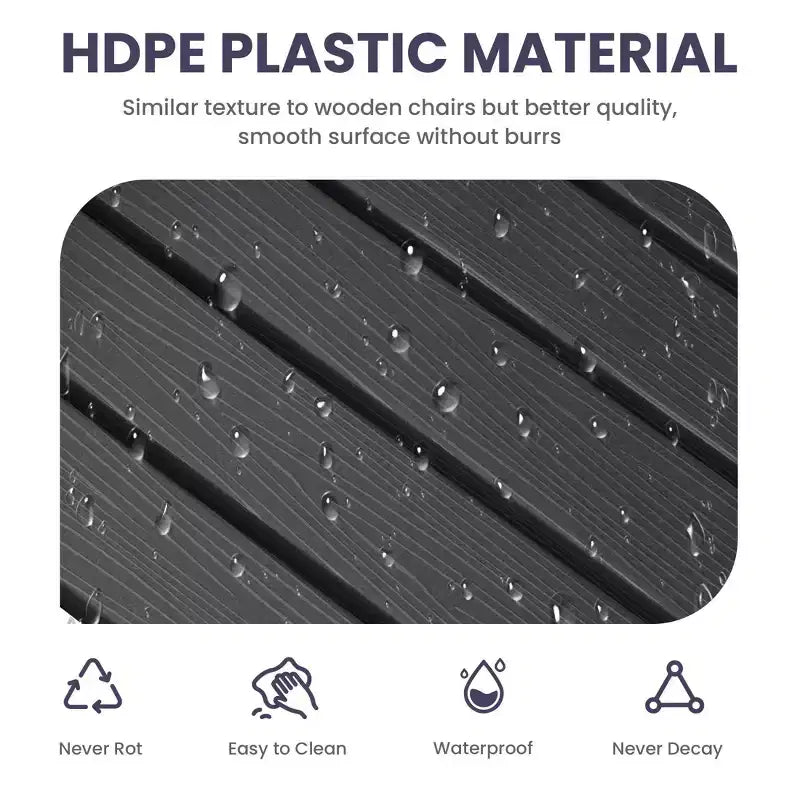 HYLEORY HDPE Poltrona a dondolo Adirondack moderna in resina