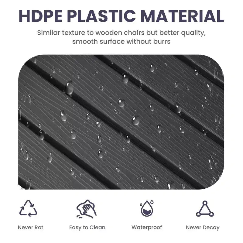 HYLEORY HDPE Poltrona a dondolo Adirondack moderna in resina