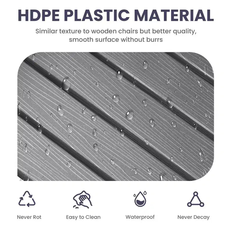 HYLEORY HDPE Poltrona a dondolo Adirondack moderna in resina