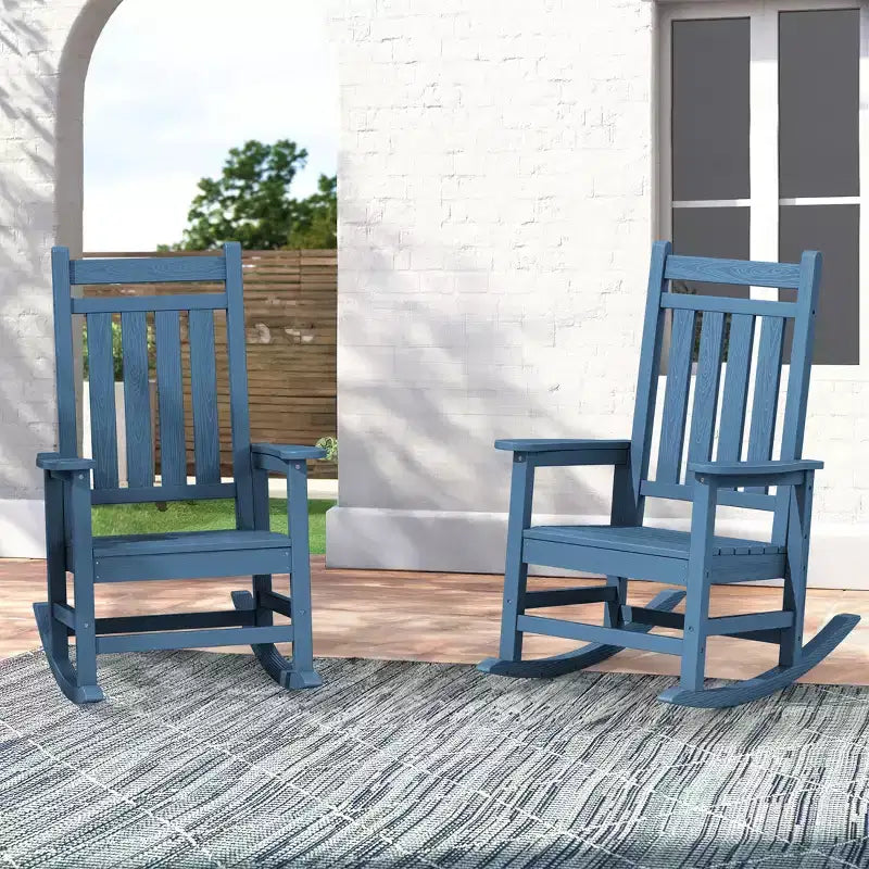 HYLEORY HDPE Poltrona a dondolo Adirondack moderna in resina