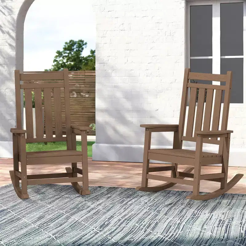 HYLEORY HDPE Poltrona a dondolo Adirondack moderna in resina