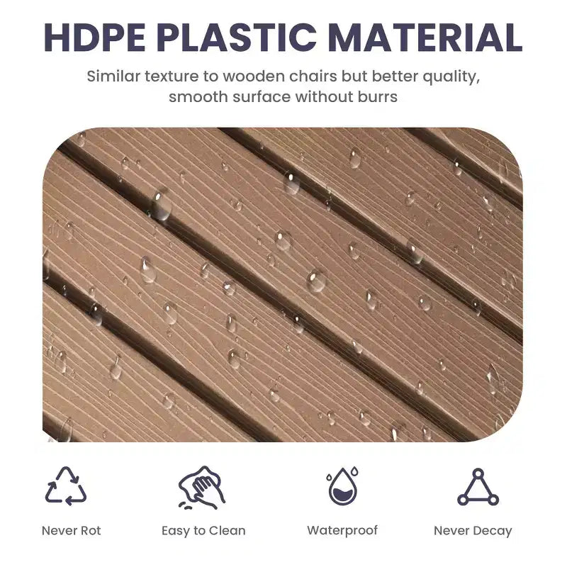 HYLEORY HDPE Poltrona a dondolo Adirondack moderna in resina