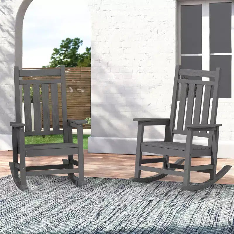 HYLEORY HDPE Poltrona a dondolo Adirondack moderna in resina