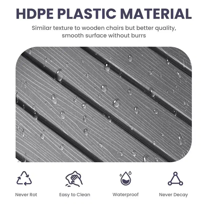 HYLEORY HDPE Poltrona a dondolo Adirondack moderna in resina