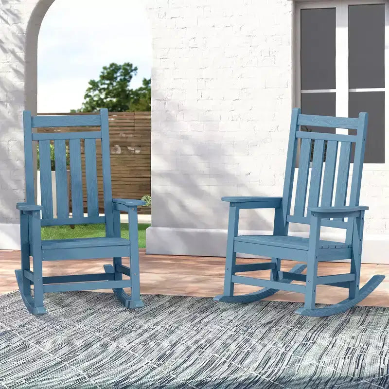 HYLEORY HDPE Poltrona a dondolo Adirondack moderna in resina