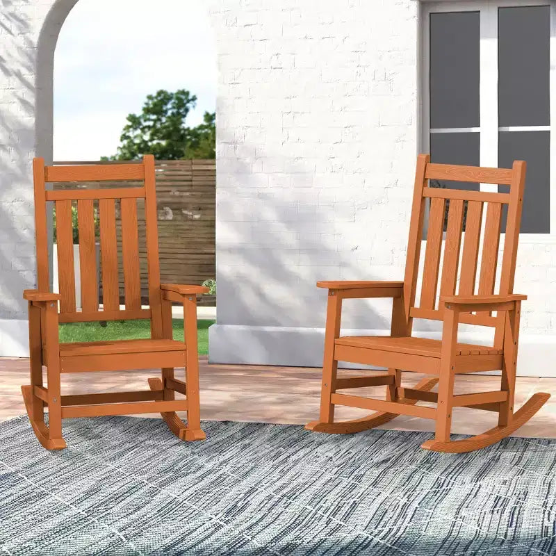 HYLEORY HDPE Poltrona a dondolo Adirondack moderna in resina