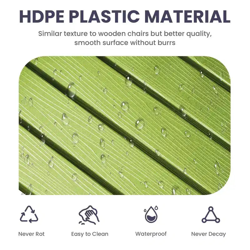 HYLEORY HDPE Poltrona a dondolo Adirondack moderna in resina