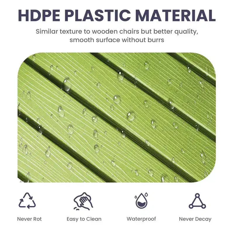 HYLEORY HDPE Poltrona a dondolo Adirondack moderna in resina