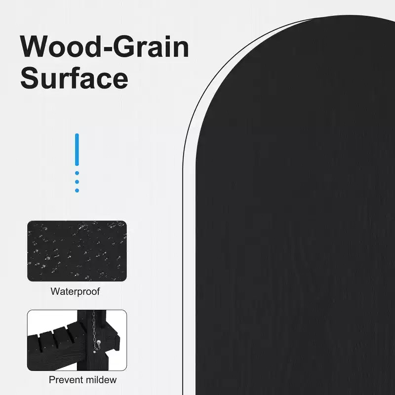 Sedia da esterni HYLEORY in HDPE per patio, sedia Adirondack pieghevole