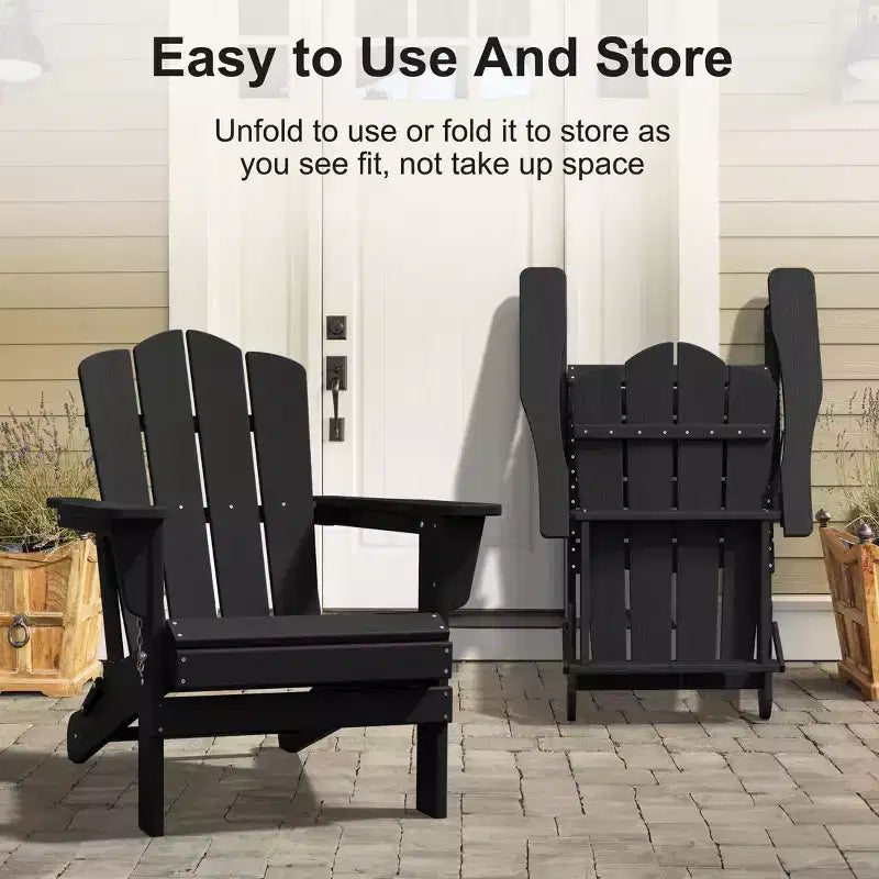 Sedia da esterni HYLEORY in HDPE per patio, sedia Adirondack pieghevole