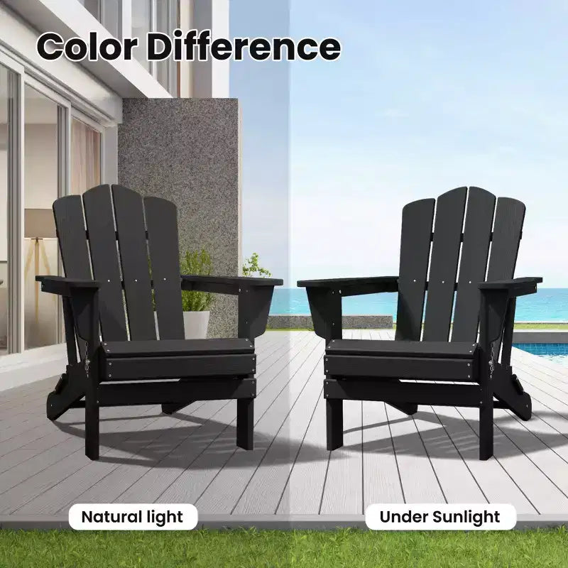 Sedia da esterni HYLEORY in HDPE per patio, sedia Adirondack pieghevole
