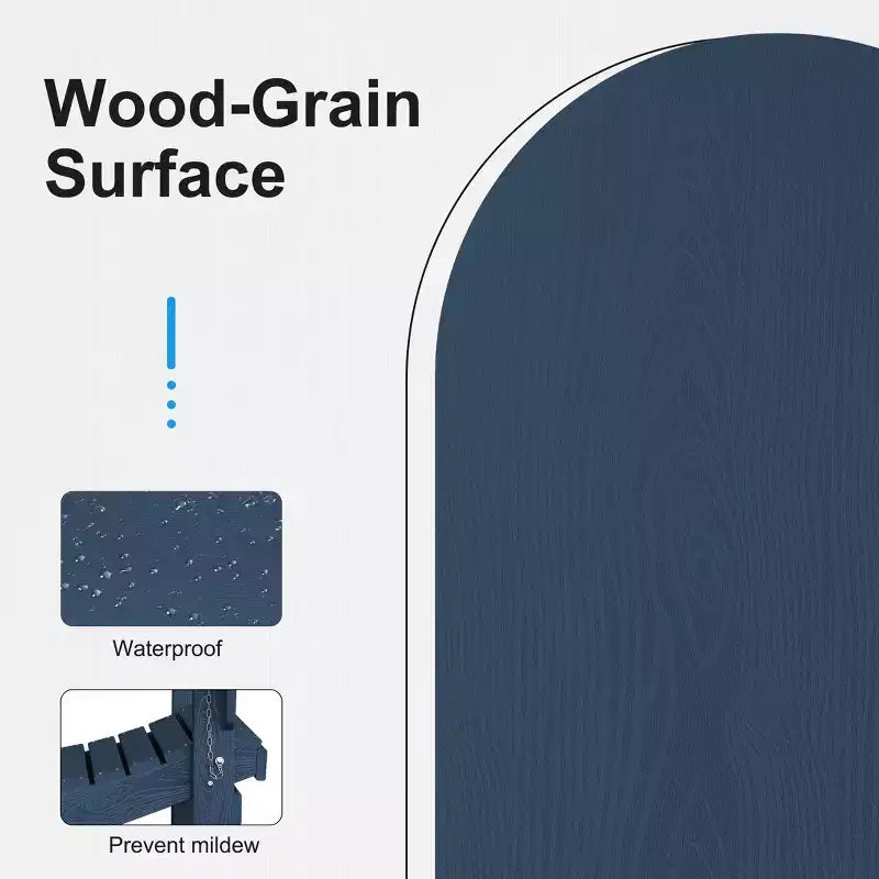 Sedia da esterni HYLEORY in HDPE per patio, sedia Adirondack pieghevole