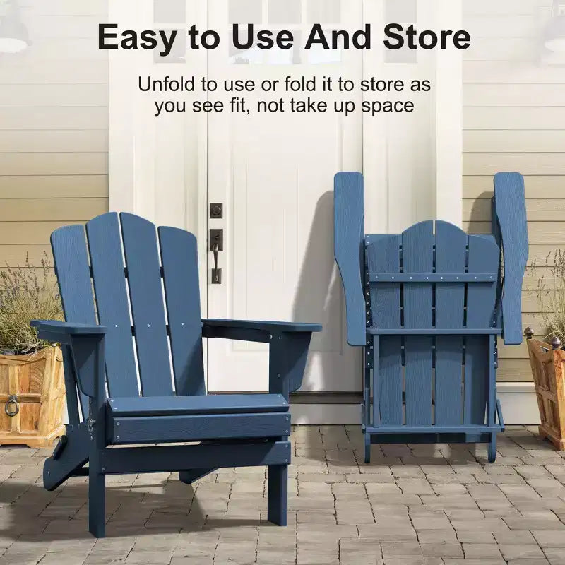 Sedia da esterni HYLEORY in HDPE per patio, sedia Adirondack pieghevole