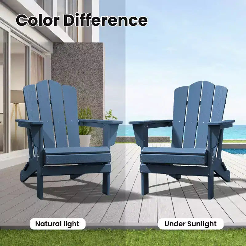 Sedia da esterni HYLEORY in HDPE per patio, sedia Adirondack pieghevole
