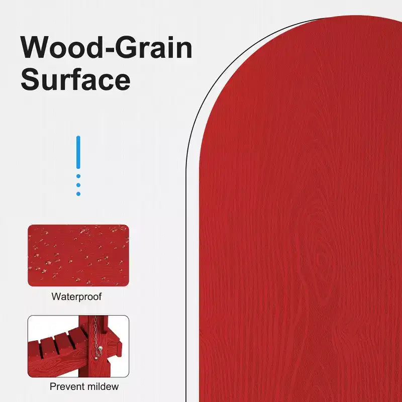 Sedia da esterni HYLEORY in HDPE per patio, sedia Adirondack pieghevole