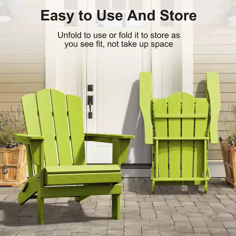 Sedia da esterni HYLEORY in HDPE per patio, sedia Adirondack pieghevole