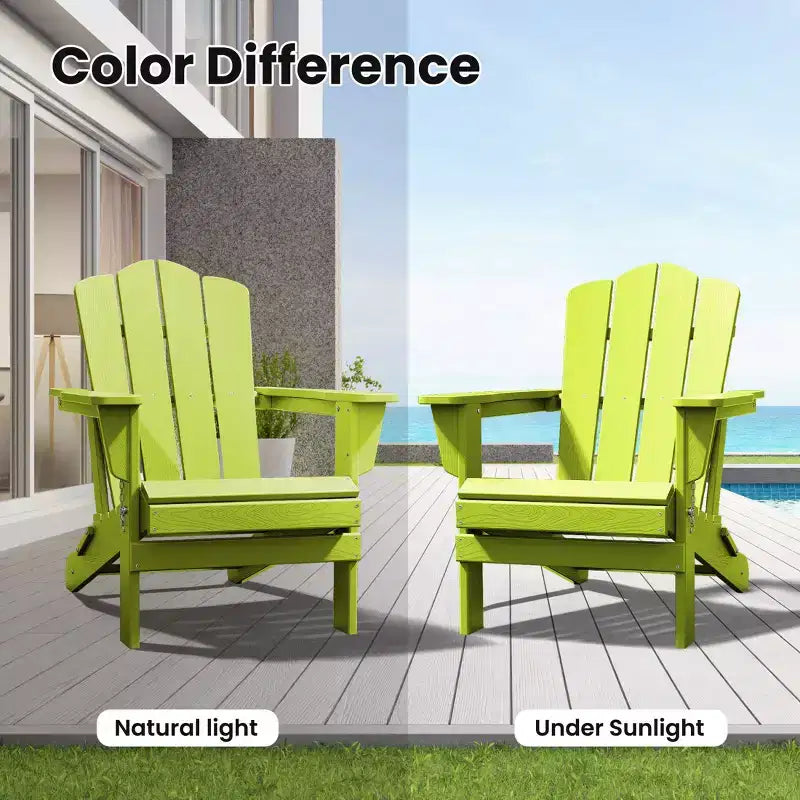 Sedia da esterni HYLEORY in HDPE per patio, sedia Adirondack pieghevole