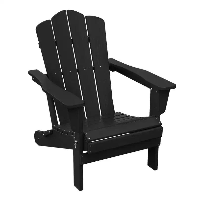 Chaise de patio extérieure HYLEORY en PEHD, Chaise Adirondack pliante