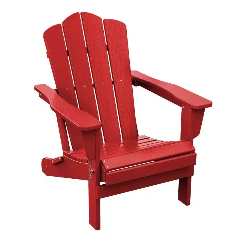 Chaise de patio extérieure HYLEORY en PEHD, Chaise Adirondack pliante