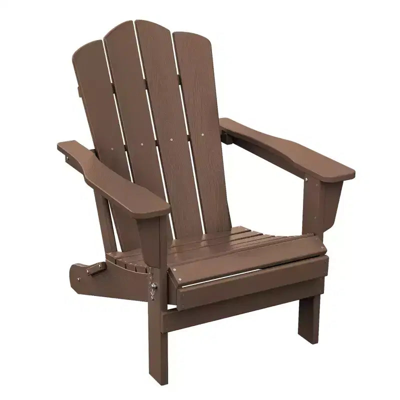 Chaise de patio extérieure HYLEORY en PEHD, Chaise Adirondack pliante