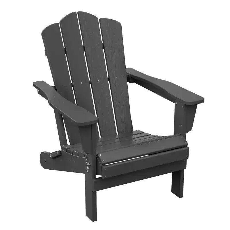 Chaise de patio extérieure HYLEORY en PEHD, Chaise Adirondack pliante