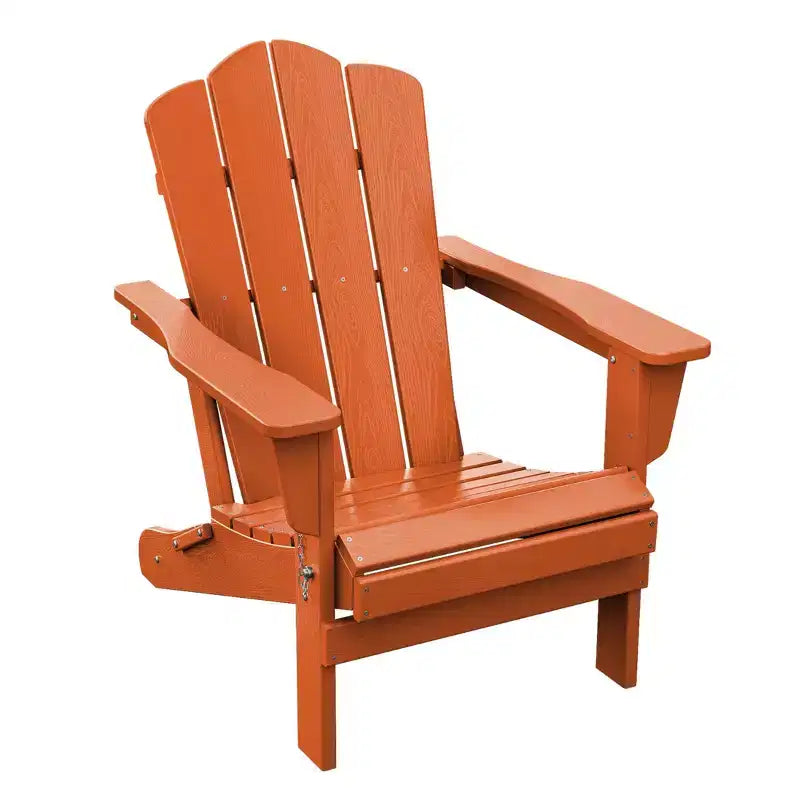 Chaise de patio extérieure HYLEORY en PEHD, Chaise Adirondack pliante