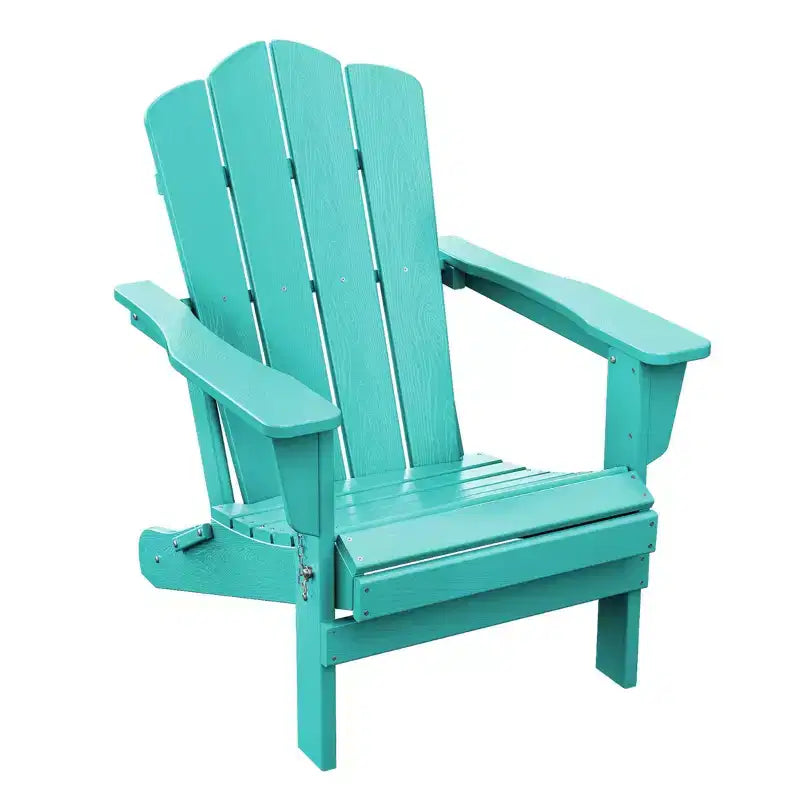 Chaise de patio extérieure HYLEORY en PEHD, Chaise Adirondack pliante