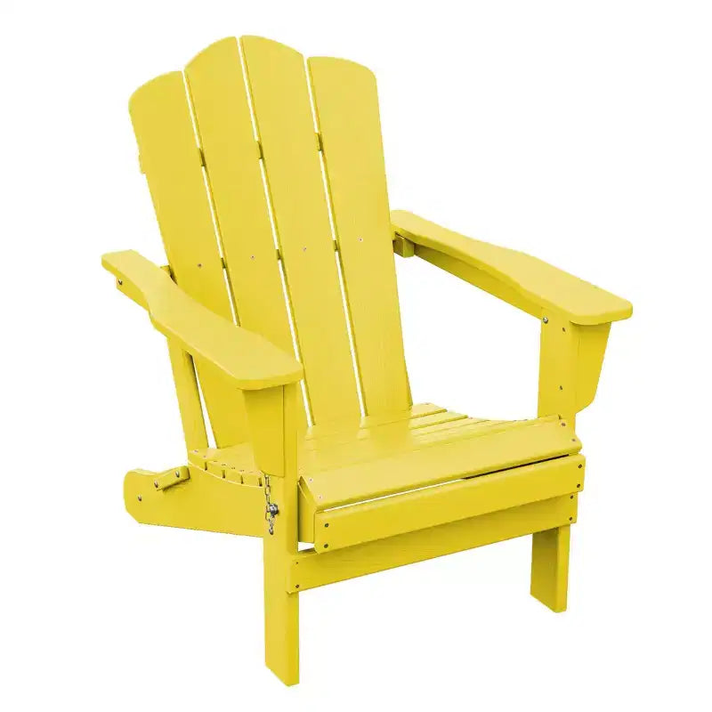 Chaise de patio extérieure HYLEORY en PEHD, Chaise Adirondack pliante
